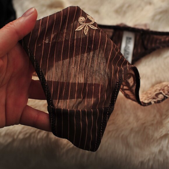 !pcs Acousma Vintage Nylon Embroidery Floral Cute Thong - Picture 14 of 15